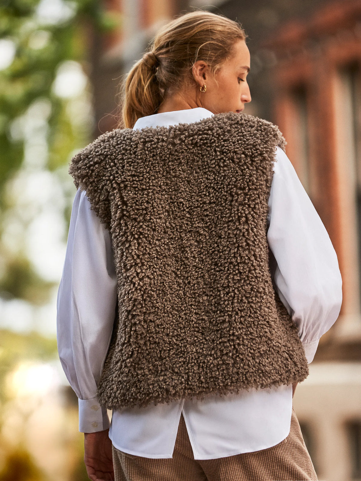 Mocha Faux Shearling Gilet