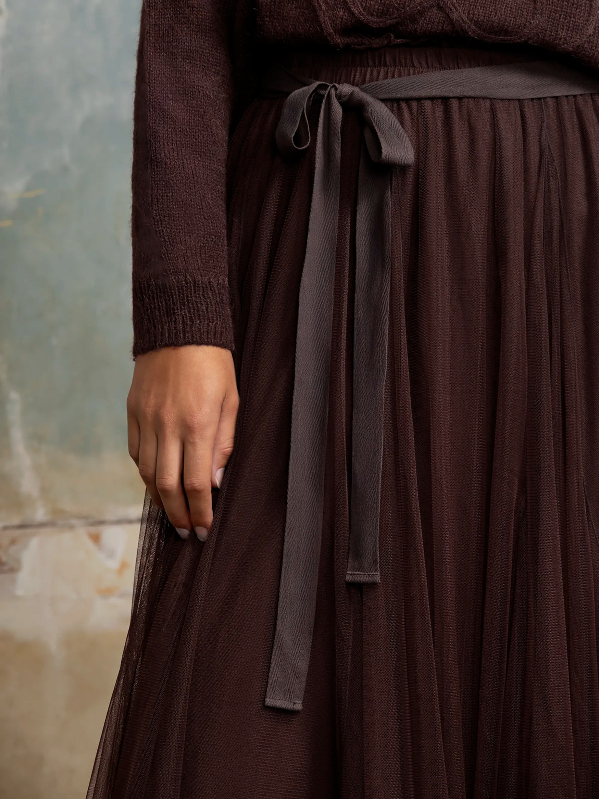 Chocolate Tulle Maxi Skirt
