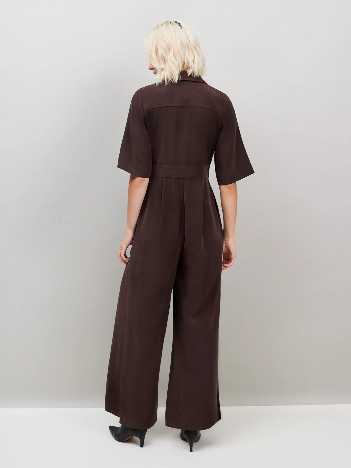 Petite Chocolate Tailored Jumpsuit