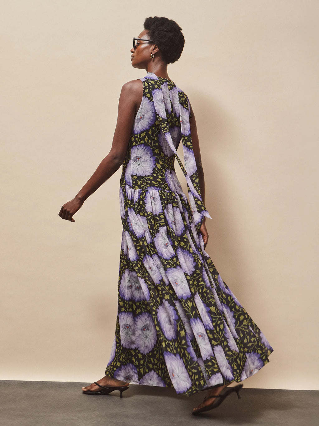 Iris Lilac Scarf Detail Chiffon Dress – Ro&Zo
