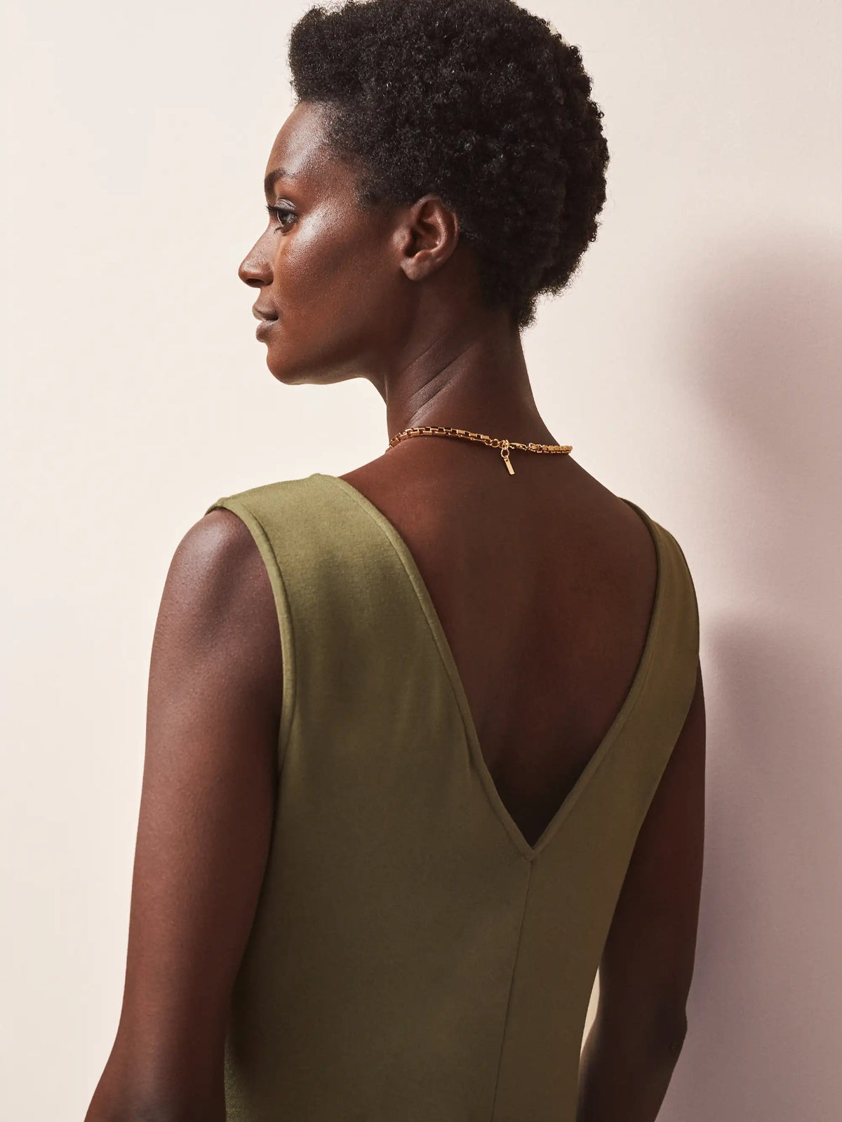 Petite Olive Jersey V Neck Jumpsuit