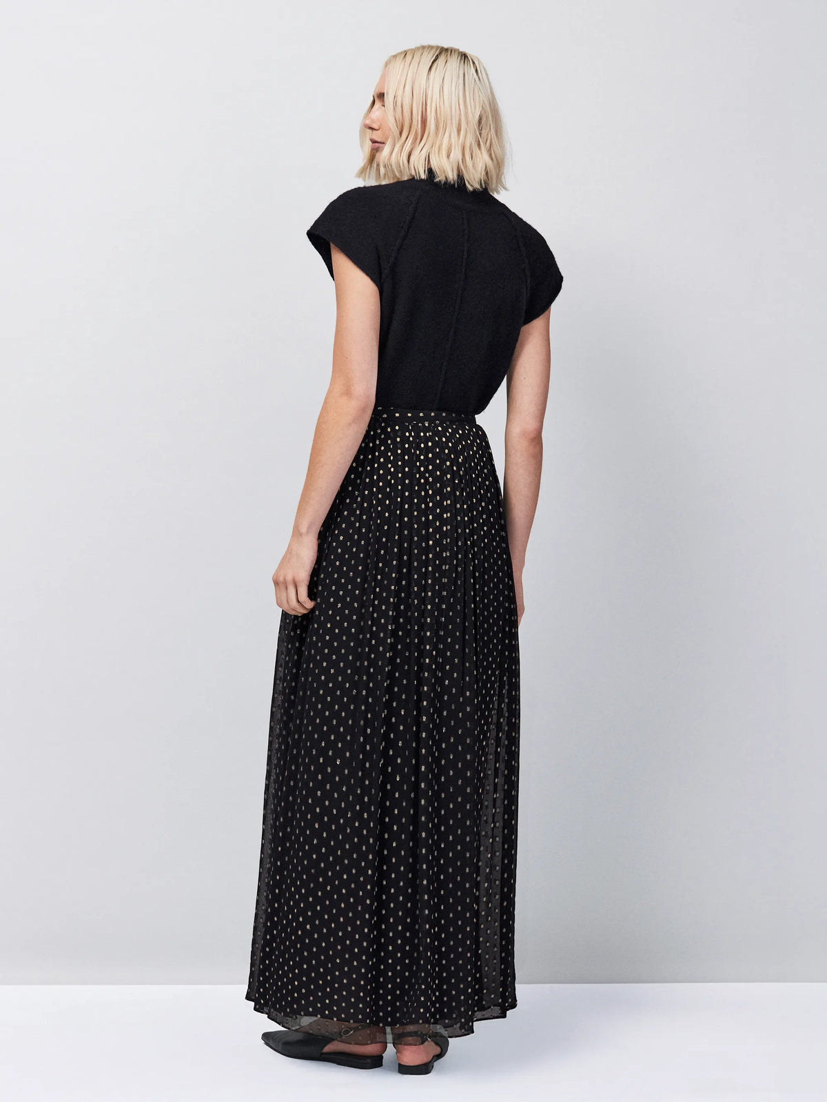 Petite Gold Foil Maxi Skirt