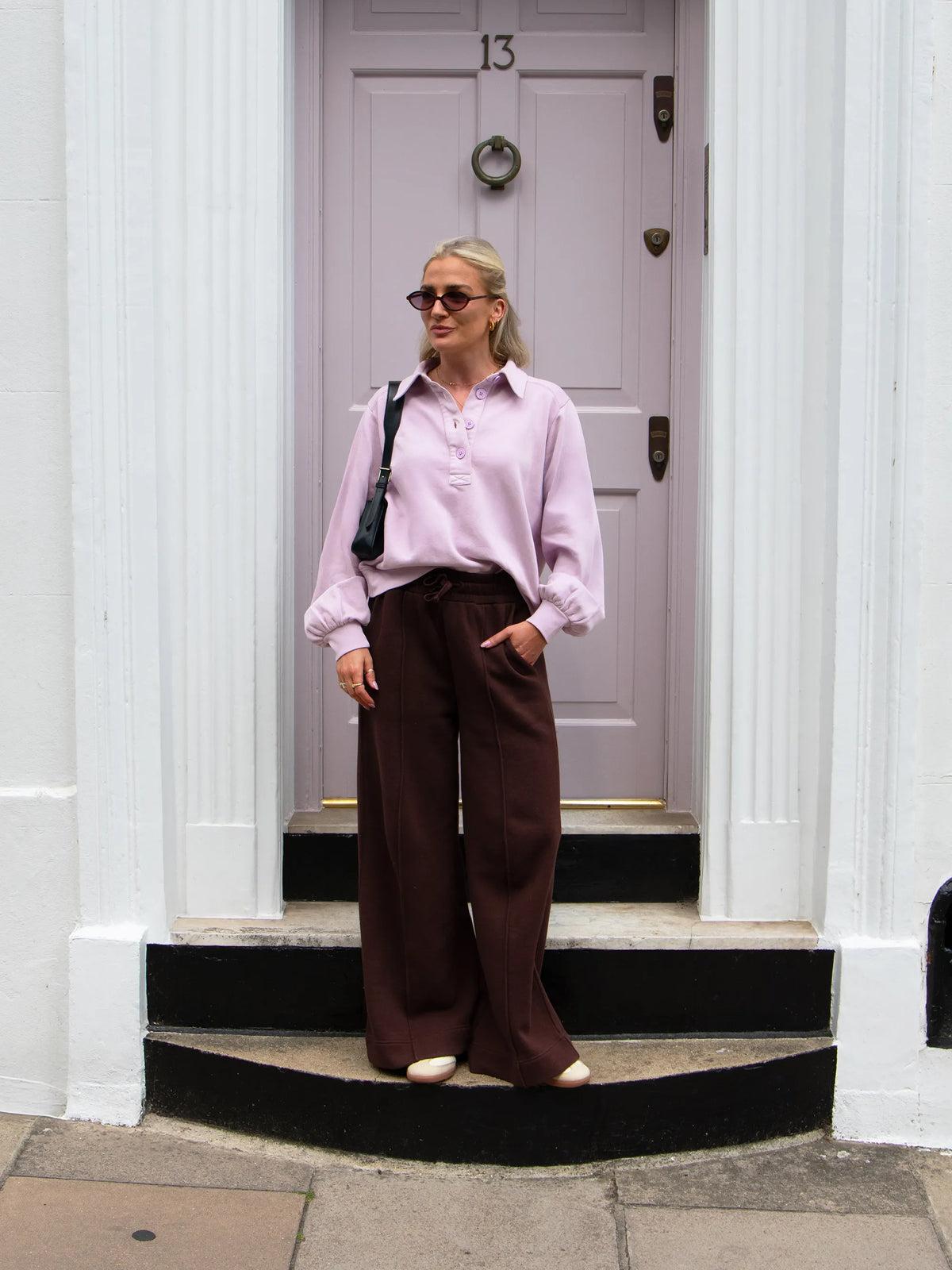 Lilac Polo Cotton-Jersey Sweatshirt