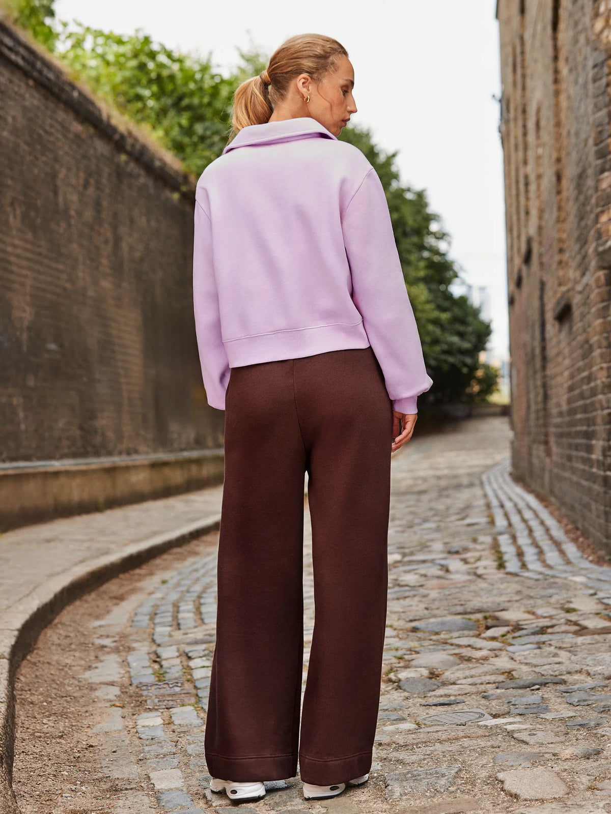 Lilac Polo Cotton-Jersey Sweatshirt