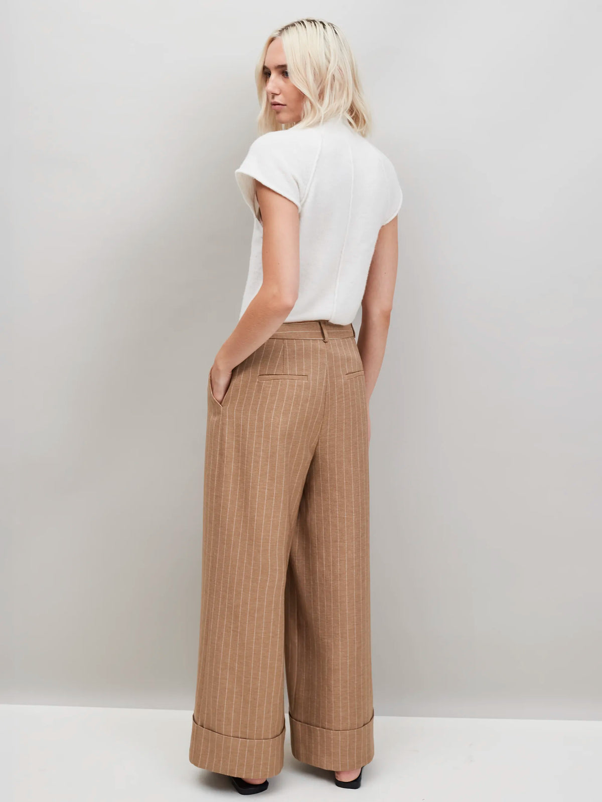 Caramel Pinstripe Trouser