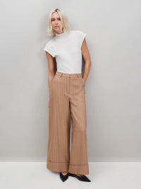 Caramel Pinstripe Trouser