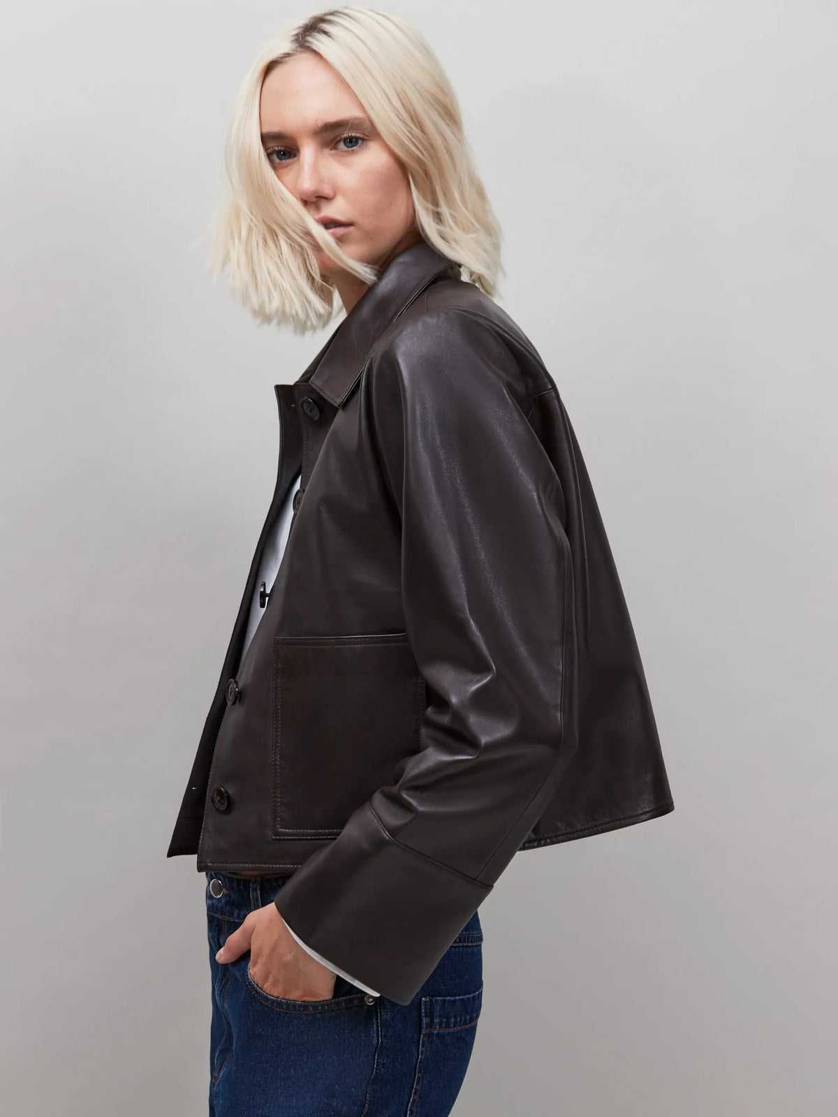Chocolate Brown Leather Jacket