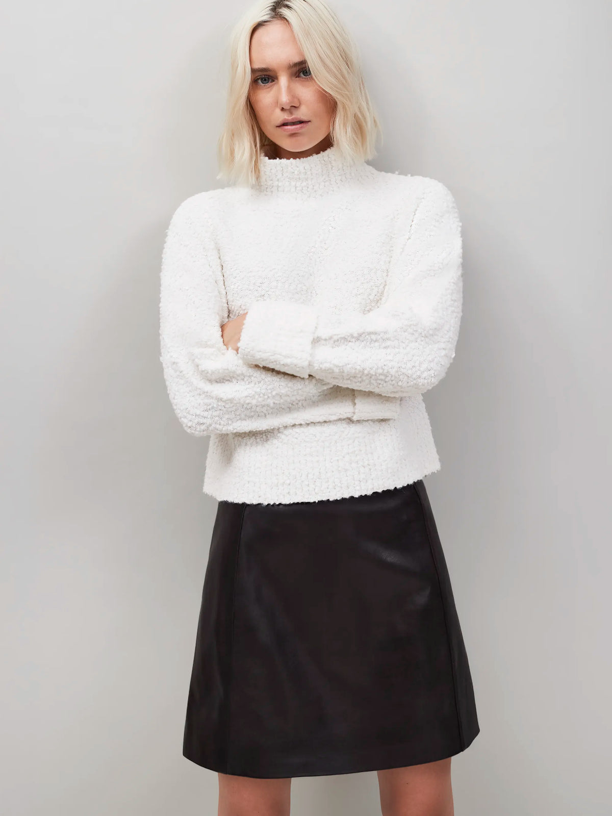 Chocolate Leather Mini Skirt