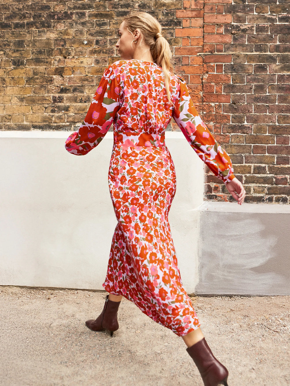Petite Lilac And Coral Poppy Print Waist Detail Dress – Ro&Zo Petite Lilac And Coral Poppy Print Waist Detail Dress – Ro&Zo