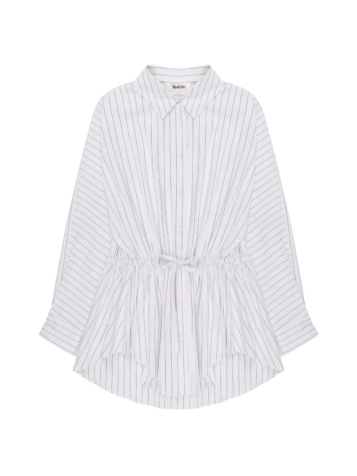 White Stripe Channel Waist Shirt