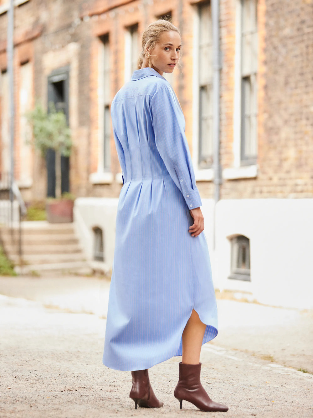 Petite Blue Striped Midi Shirt Dress – Ro&Zo Petite Blue Striped Midi Shirt Dress – Ro&Zo