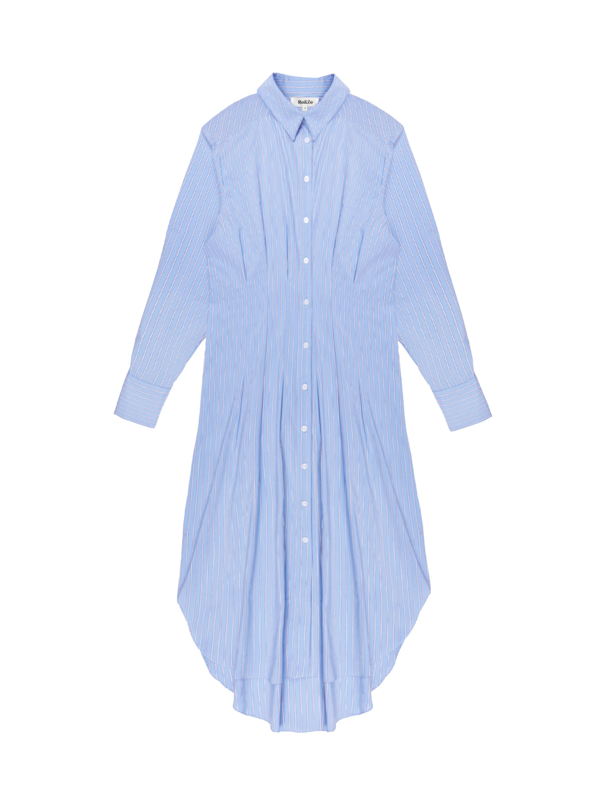 Petite Blue Striped Midi Shirt Dress