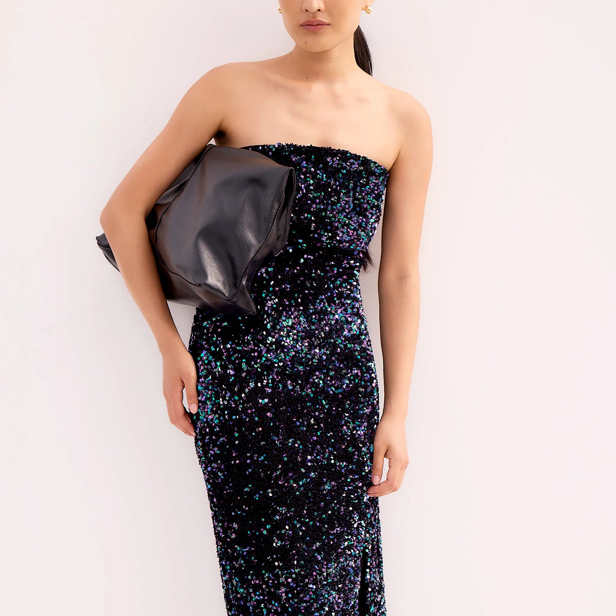 Petite Blair Blue Sequin Bandeau Maxi Dress – Ro&Zo