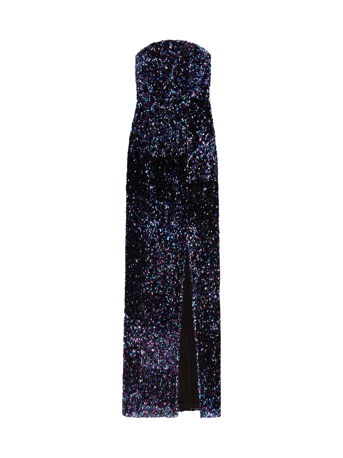 Petite Blair Blue Cluster Sequin Bandeau Maxi Dress