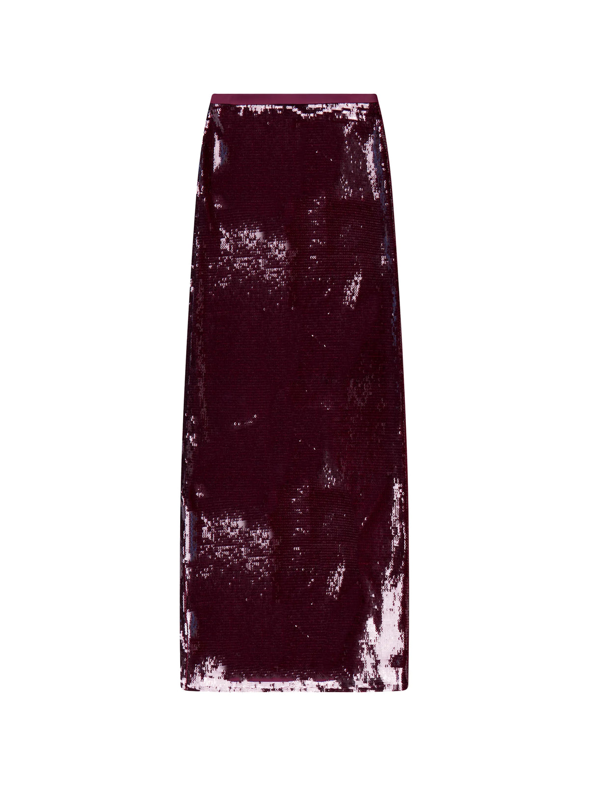 Petite Burgundy Liquid Sequinned Skirt
