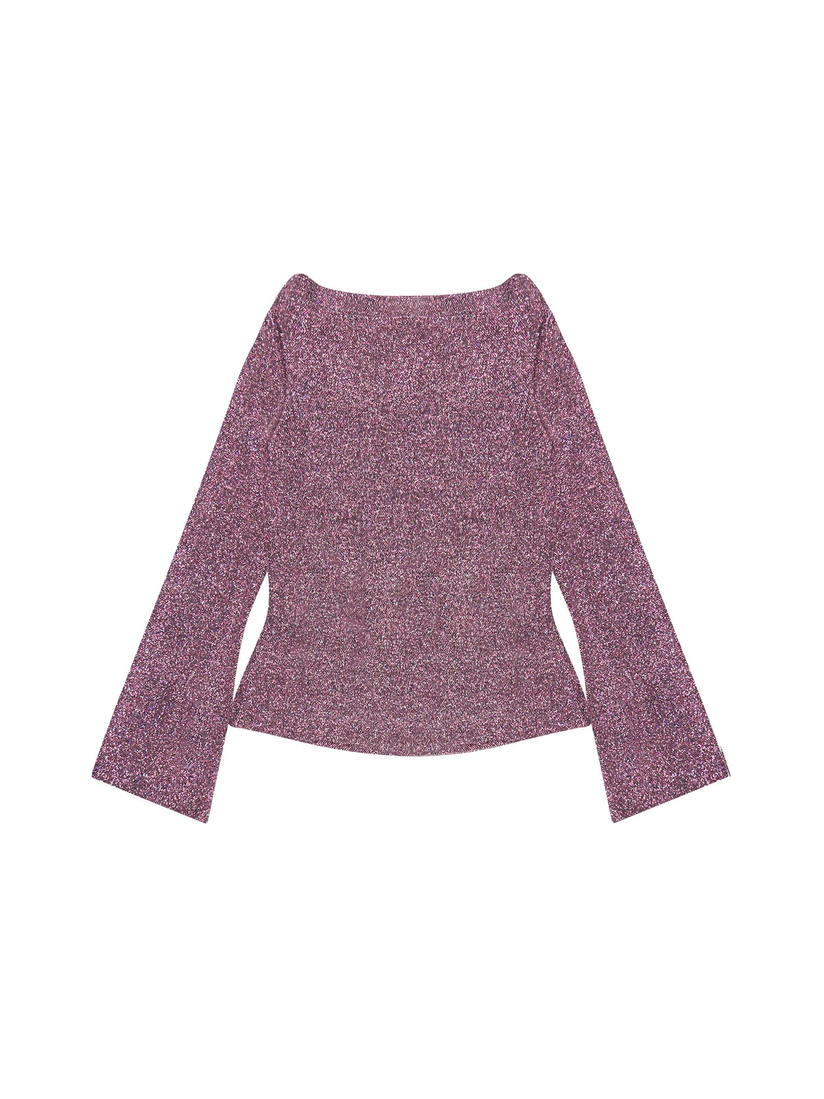 Pink Cowl-Neck Sparkle Jersey Top