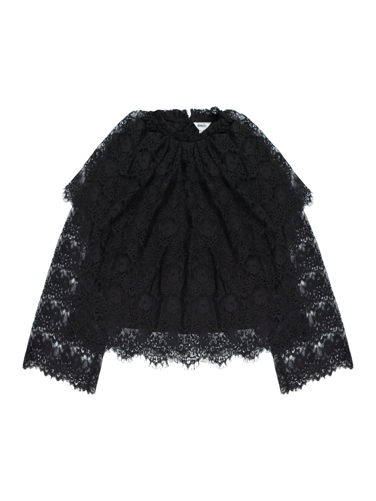Black Lace Overlay Blouse