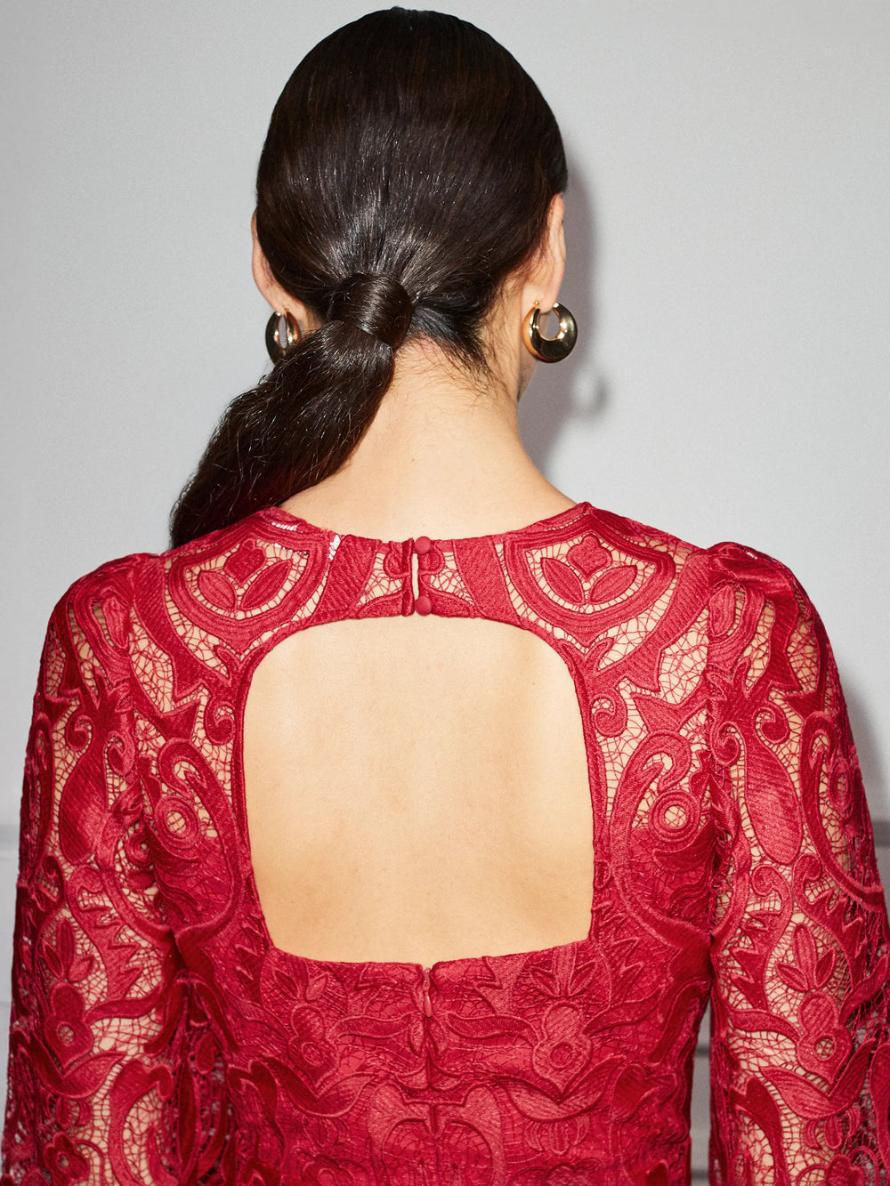 Kendall Red Lace Open Back Dress Ro&Zo Kendall Red Lace Open Back Dress Ro&Zo