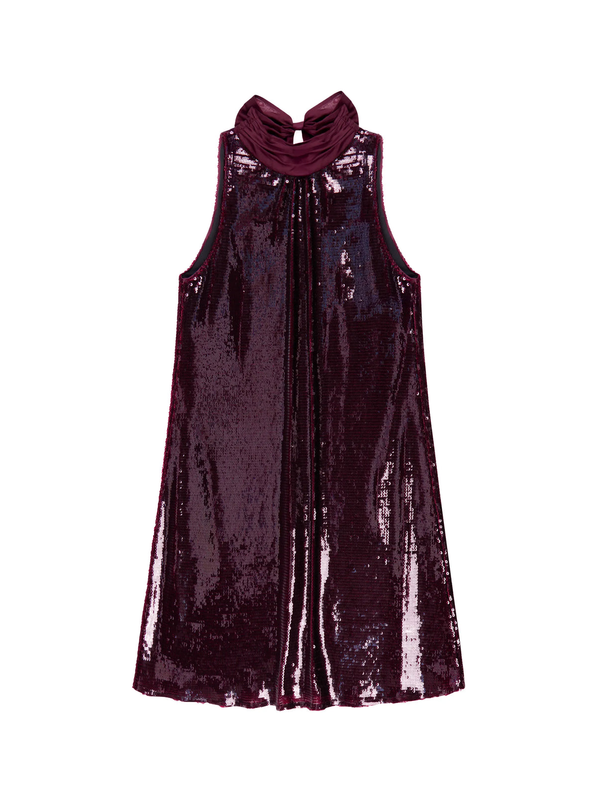 Freya Wine Sequin Halter Neck Dress
