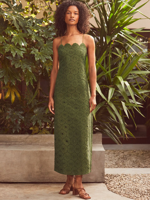 aje zora broderie midi dress Olive Broderie Tie Shoulder Dress – Ro&Zo