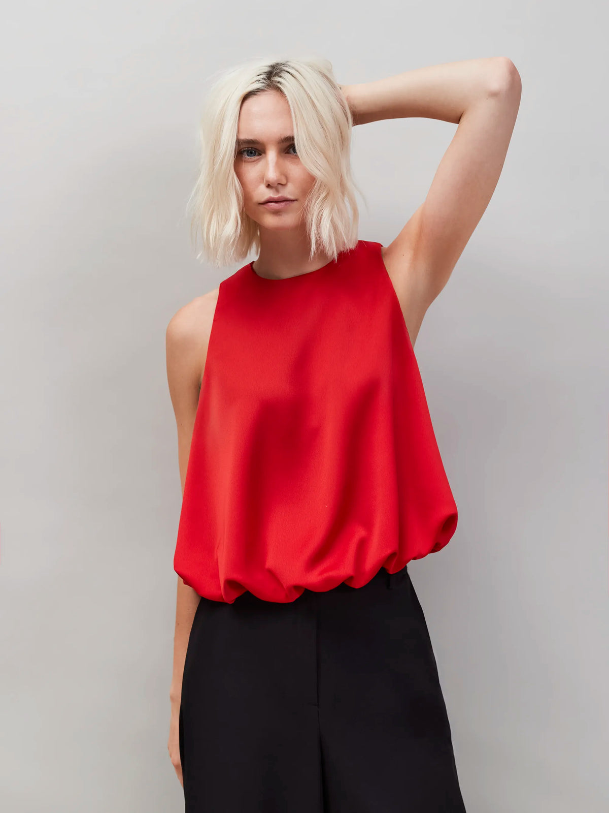 Red Bubble Hem Top