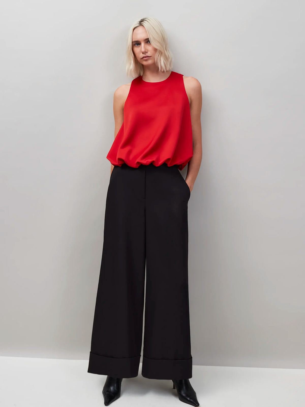 Red Bubble Hem Top