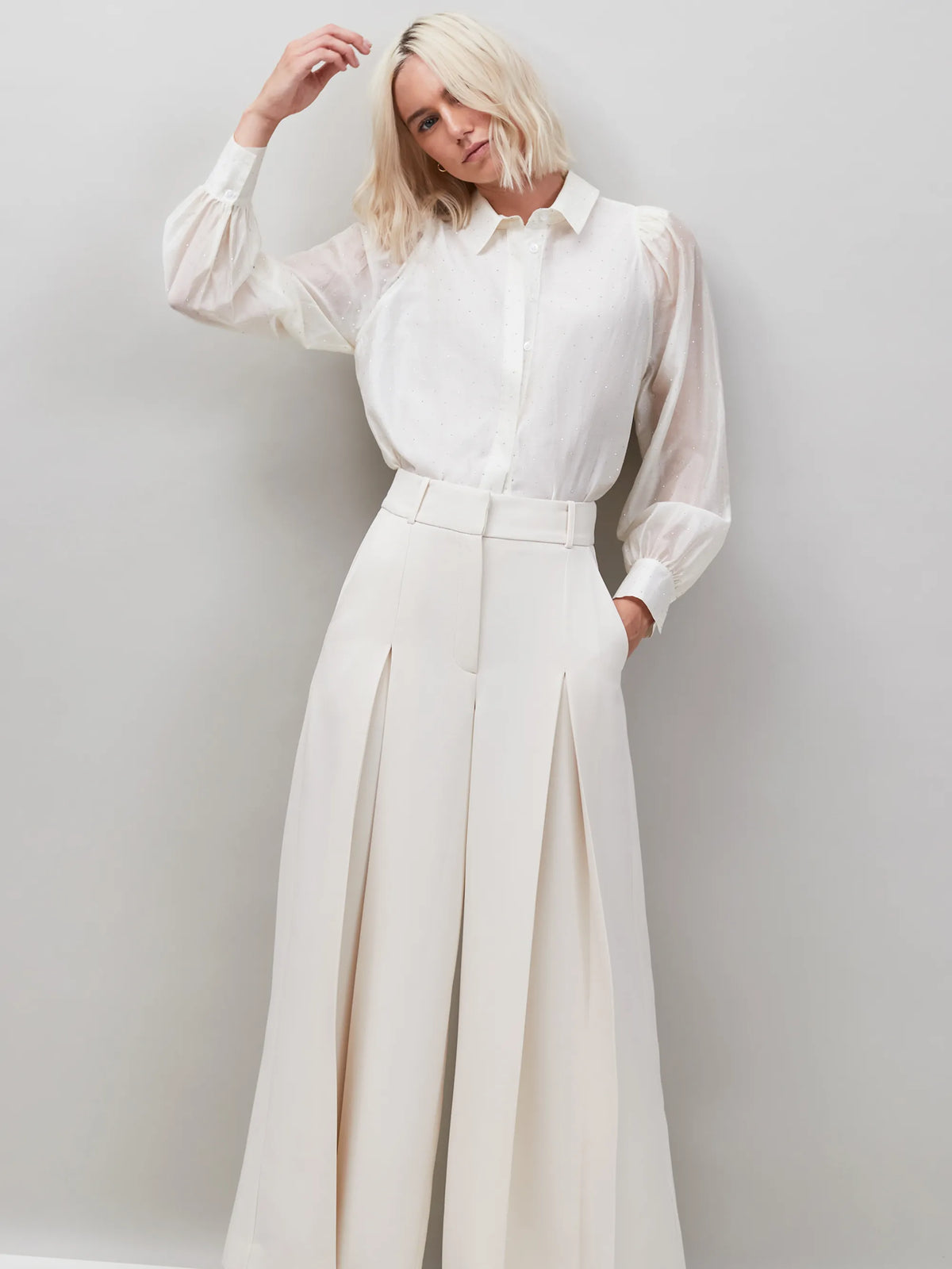 Ivory Mini Diamante Shirt
