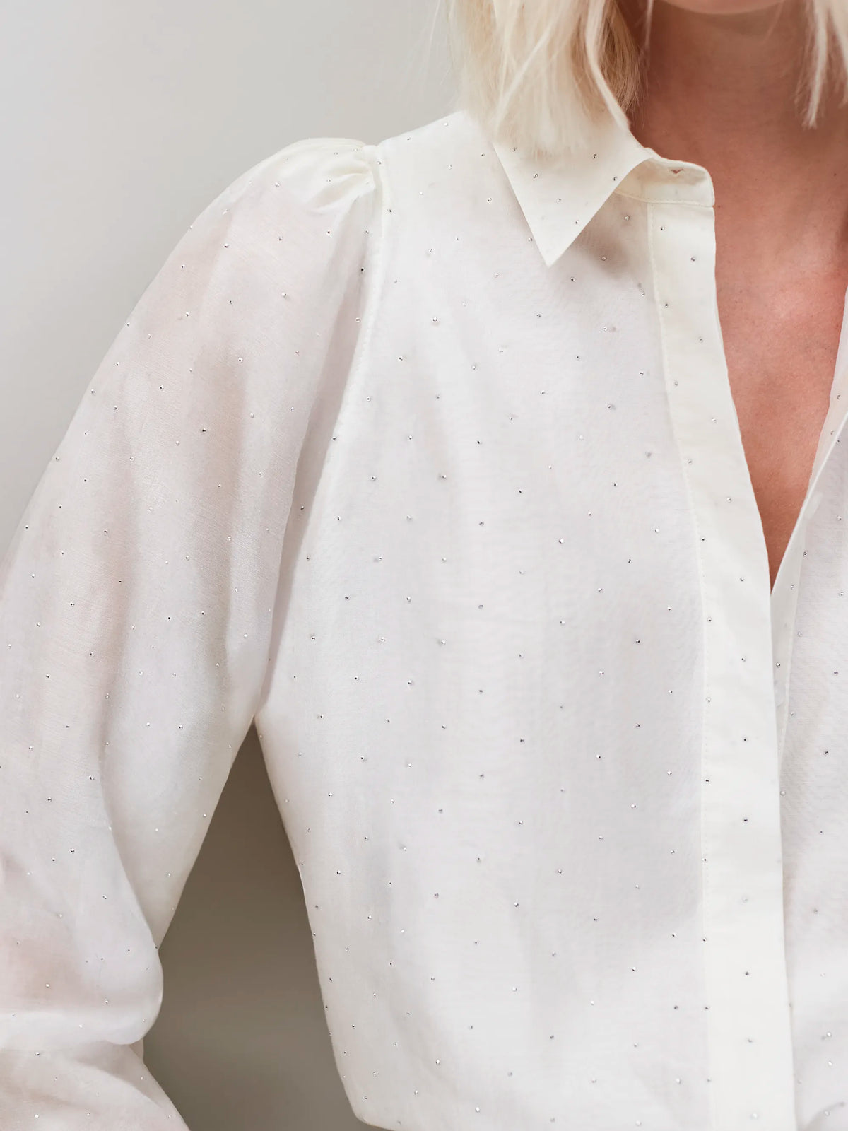Ivory Mini Diamante Shirt