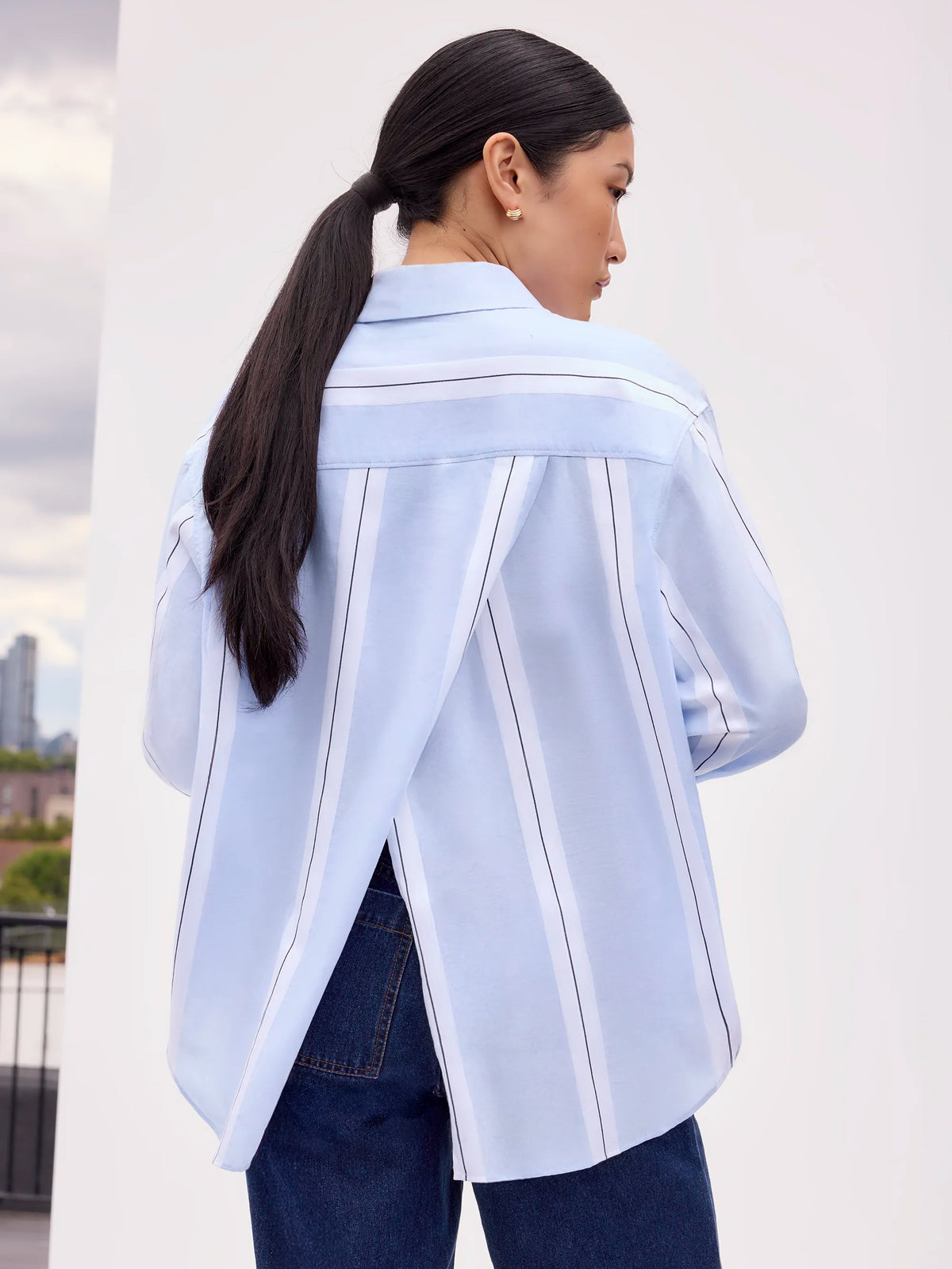 Blue Striped Cotton Shirt