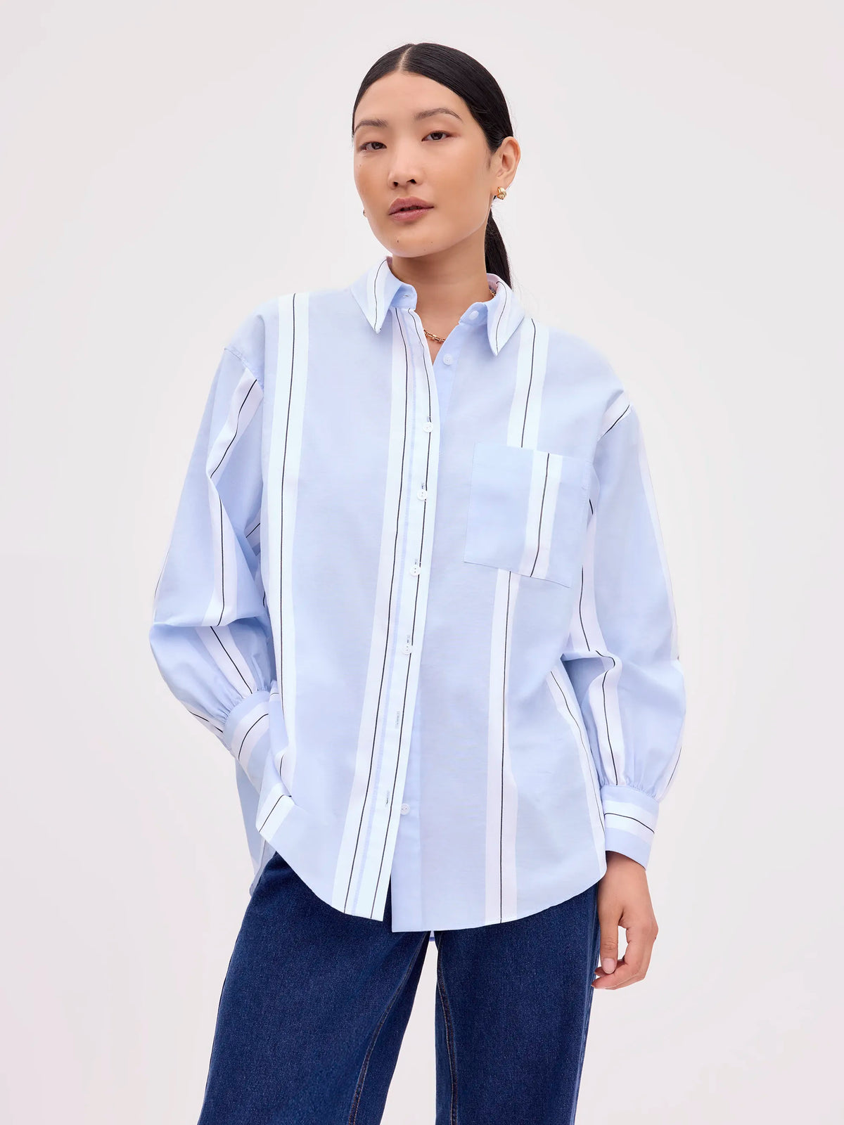 Blue Striped Cotton Shirt