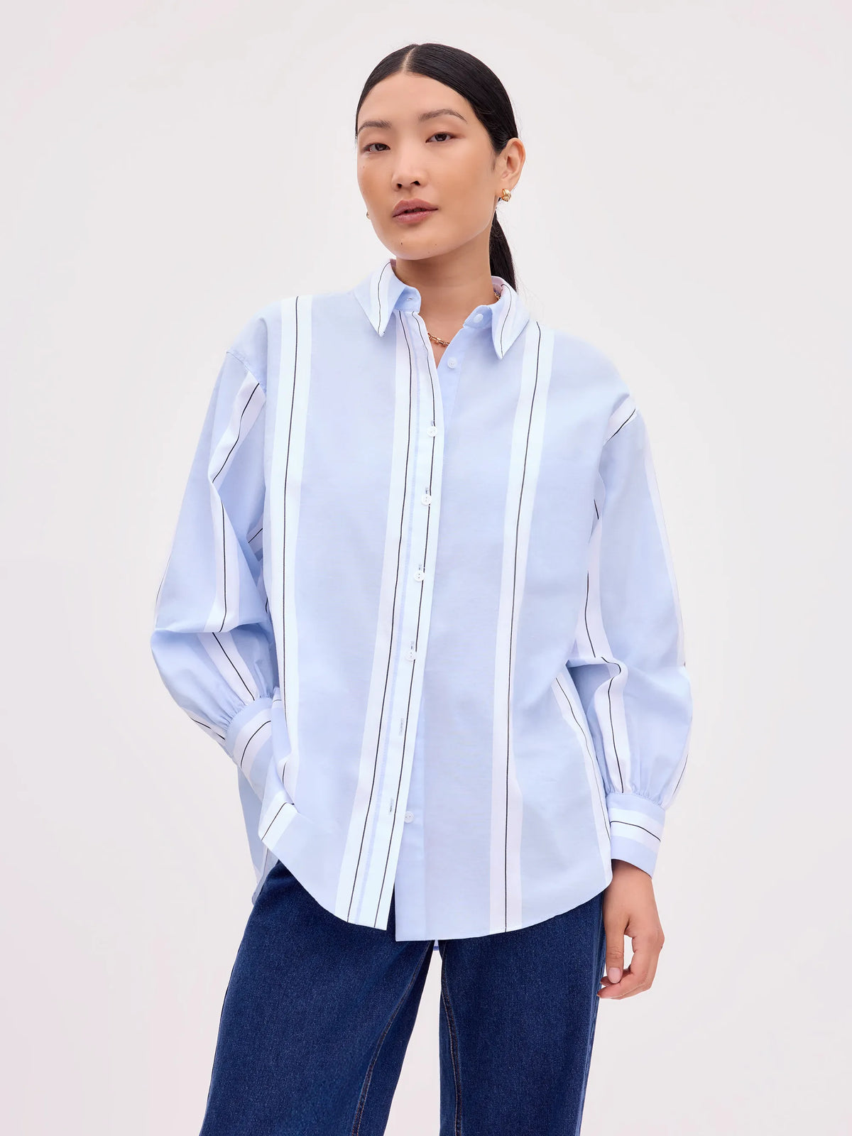Blue Striped Cotton Shirt