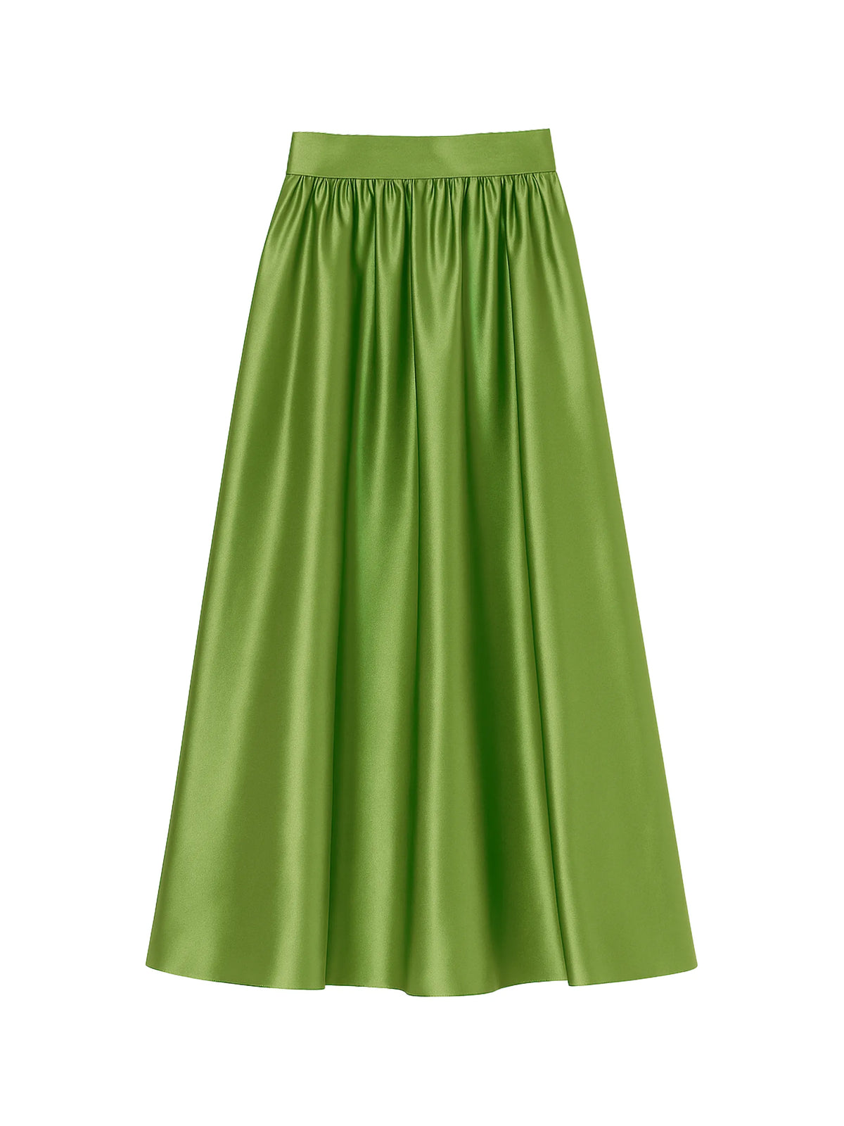 Green Satin Full Skirt