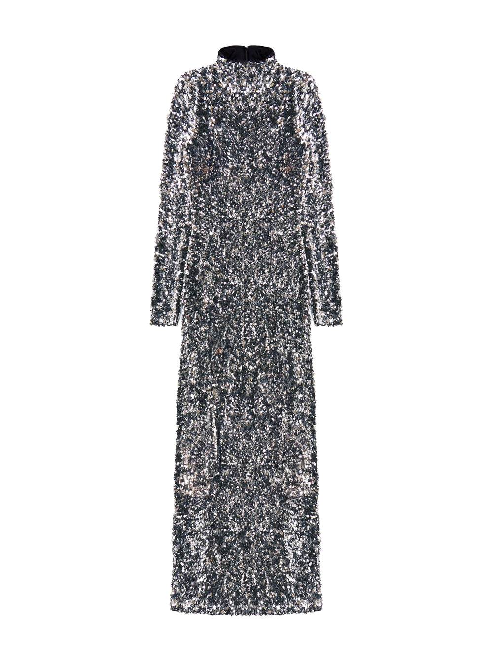 Astrid Silver Long Sleeve Velvet Sequin Dress Ro&Zo Astrid Silver Long Sleeve Velvet Sequin Dress Ro&Zo