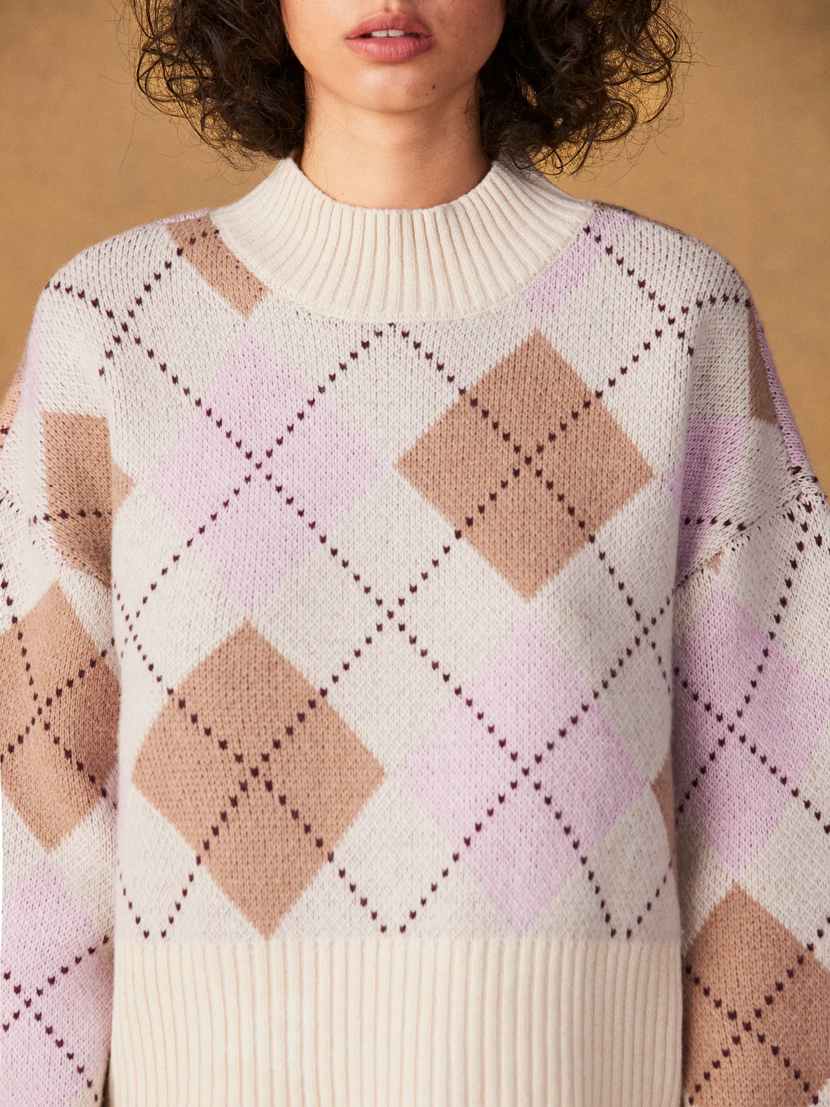 Pink Multi Argyle Wool Jumper