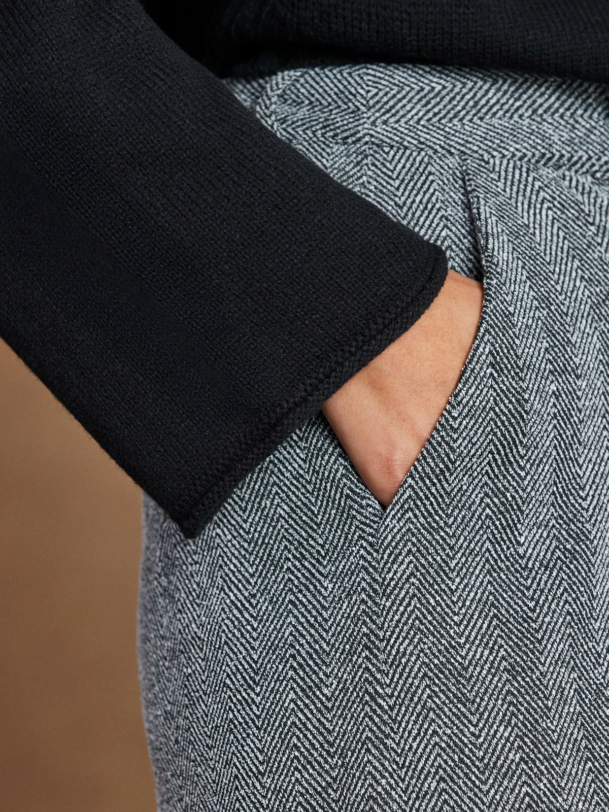 Grey Herringbone Culottes