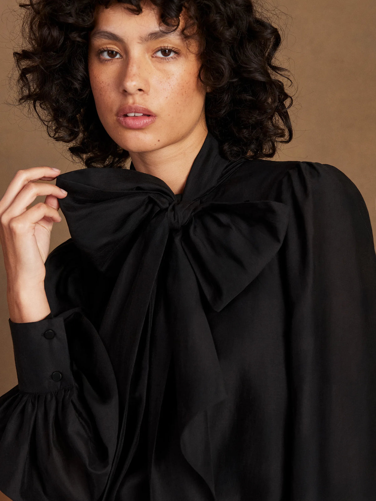 Black Bow Detail Blouse