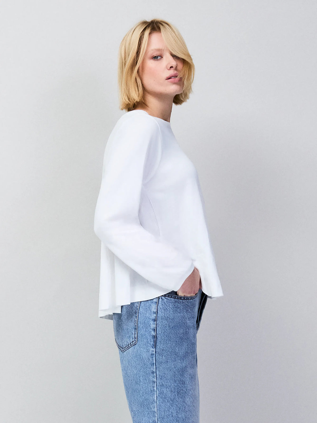 Ivory High Low Hem T-Shirt