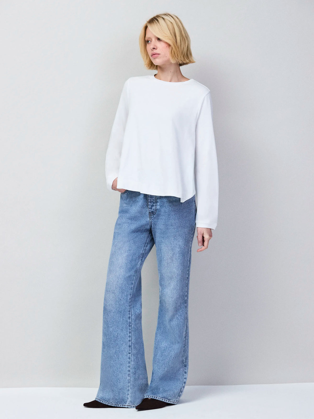 Ivory High Low Hem T-Shirt