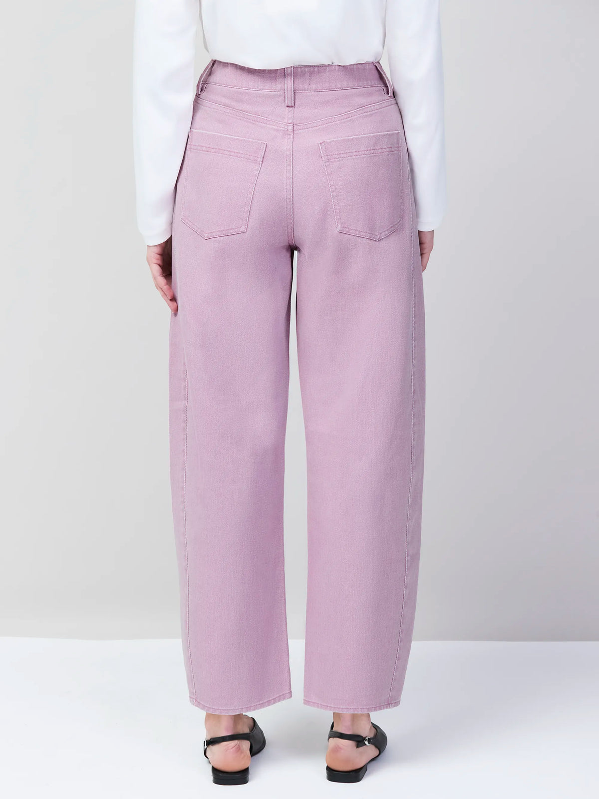 Pink Barrel Leg Jeans