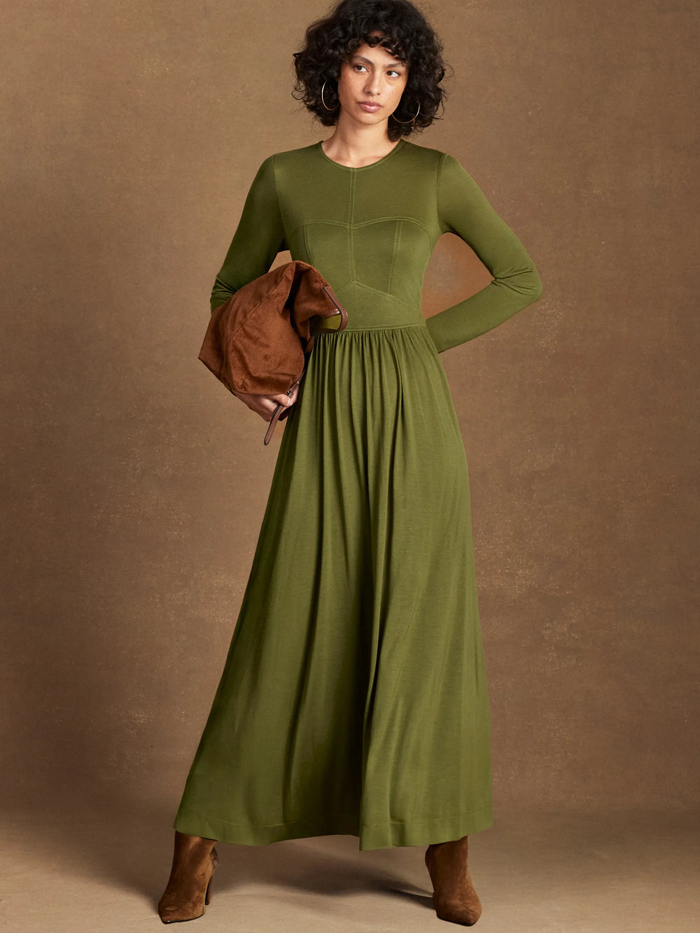 khaki jersey dress Threadbare jersey short sleeve maxi dress in khaki