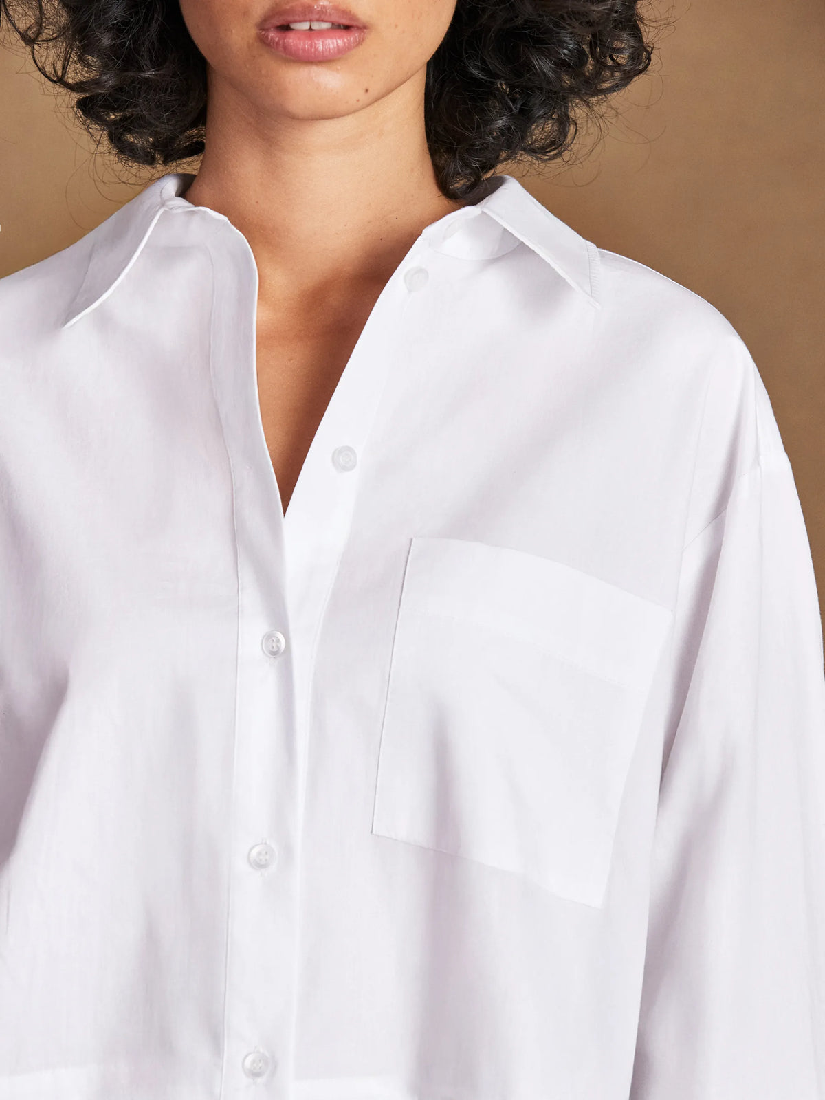 White Cotton Poplin Cropped Shirt