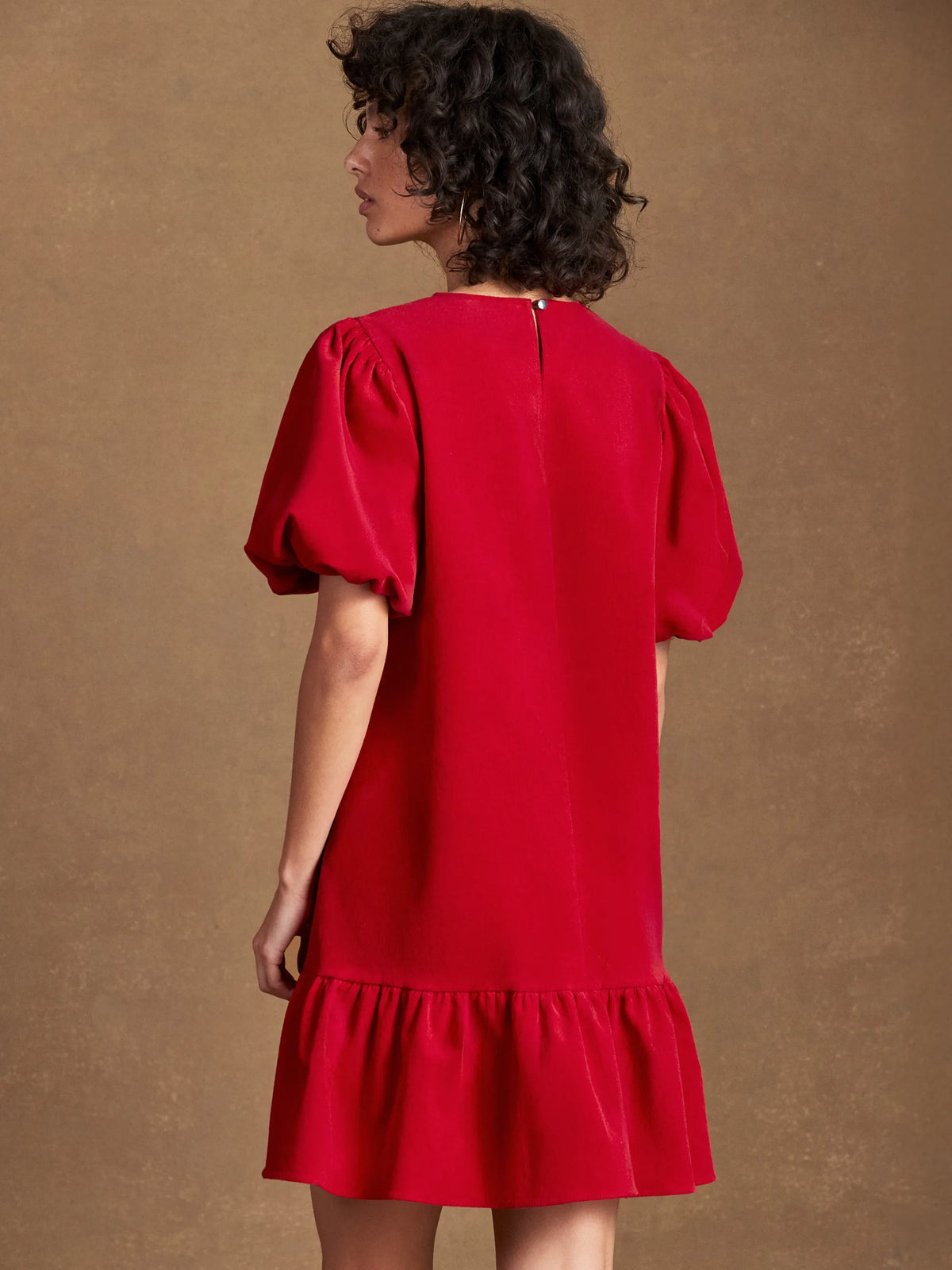 Red Baby Cord Mini Dress