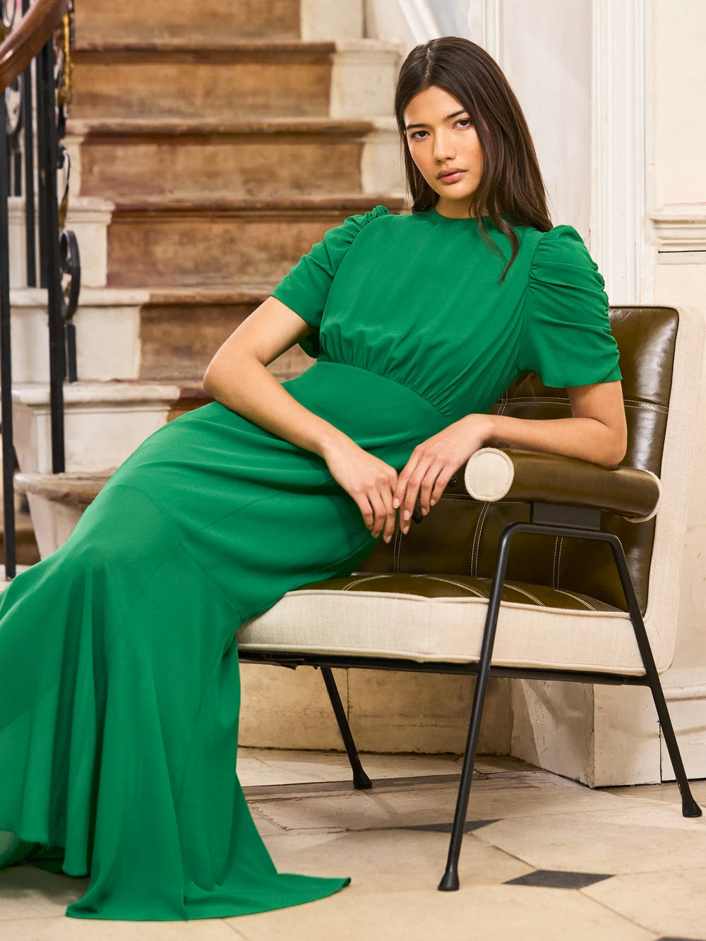 Belle Green Puff-Sleeve Dress – Ro&Zo Belle Green Puff-Sleeve Dress – Ro&Zo