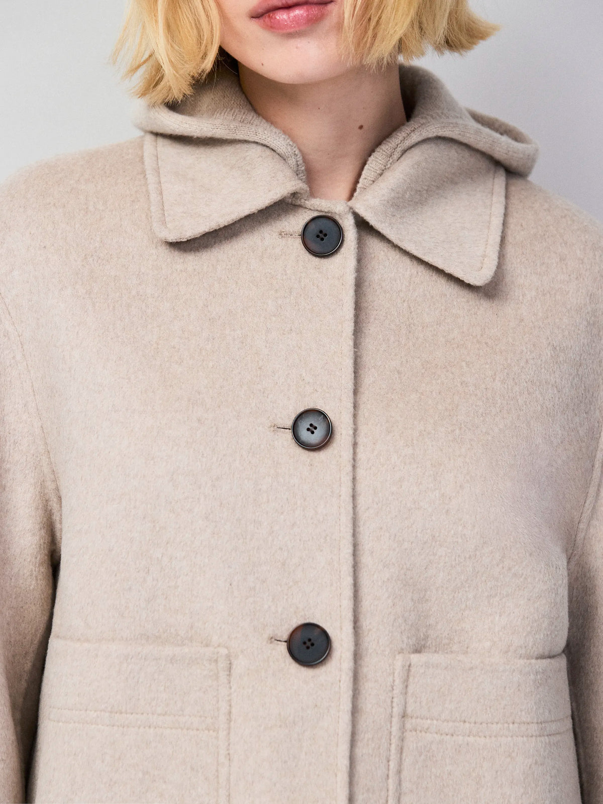 Oatmeal Wool Blend Double Faced Jacket