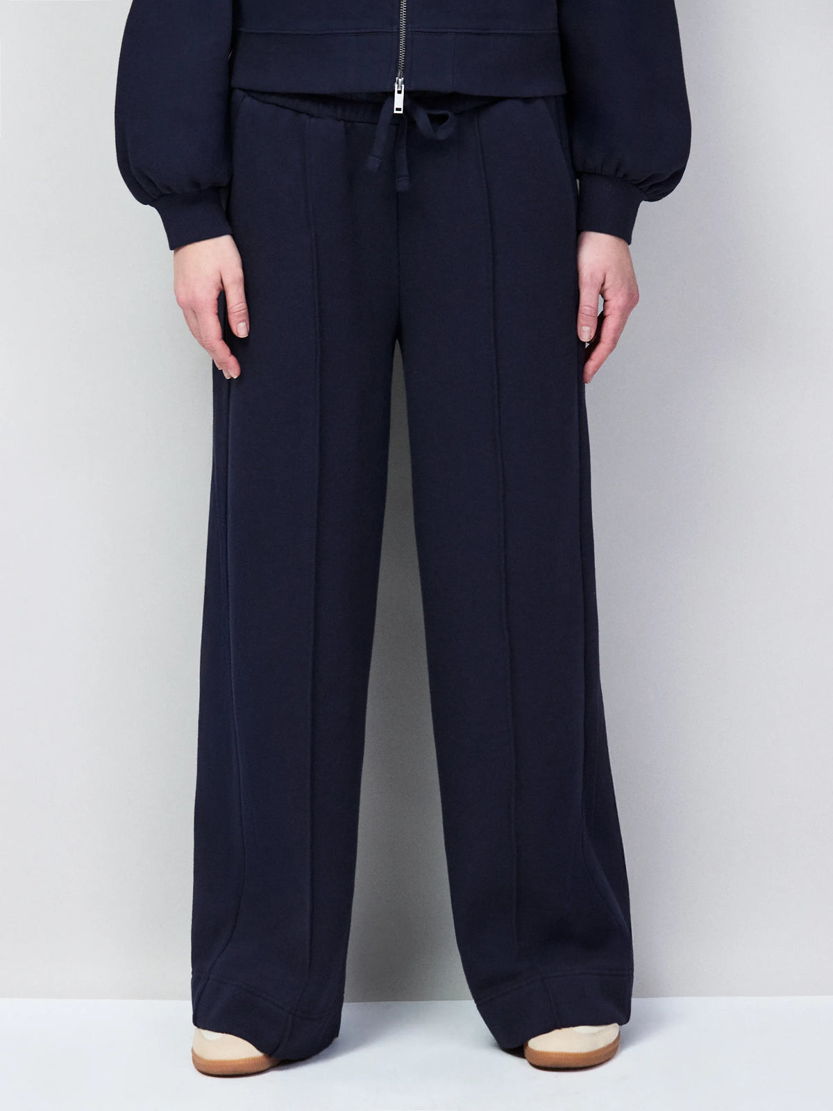 Petite Navy Wide Leg Sweatpants