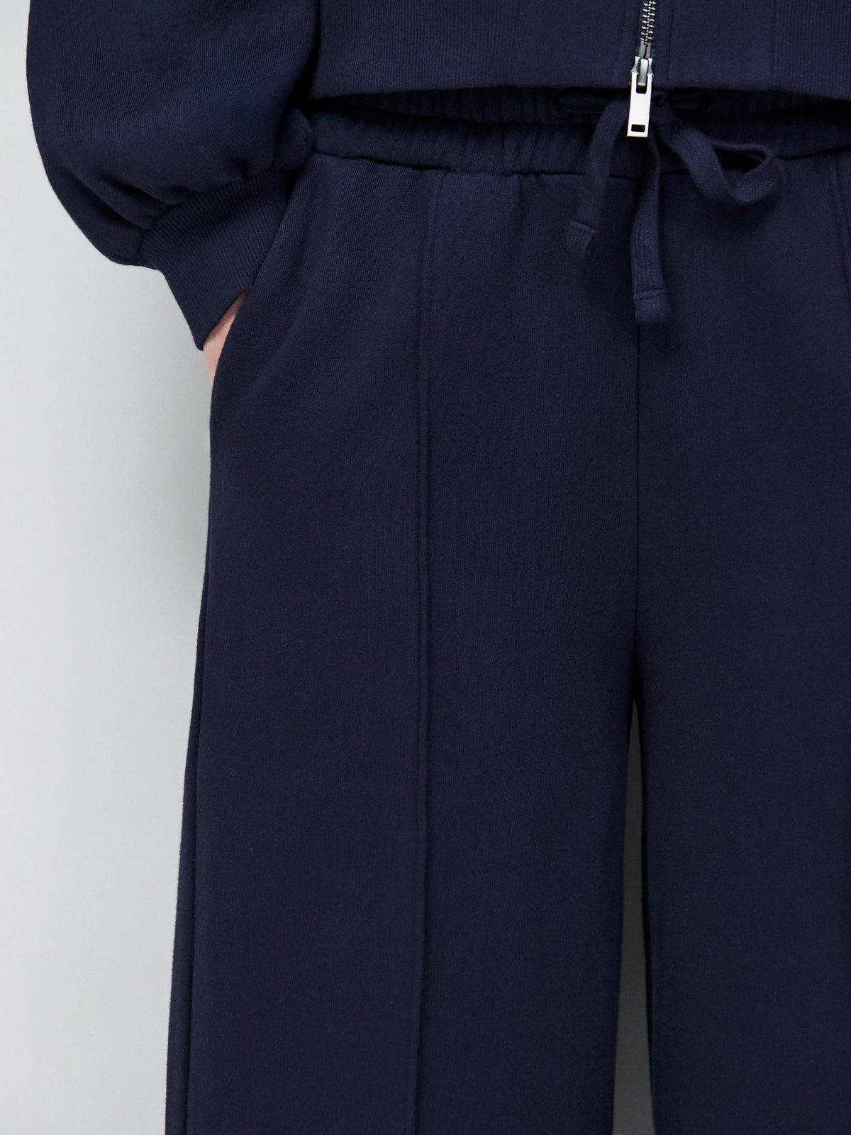 Petite Navy Wide Leg Sweatpants
