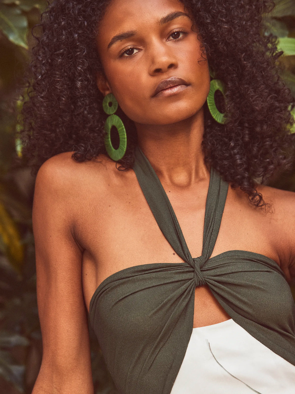 Placement Floral Halter Neck Dress