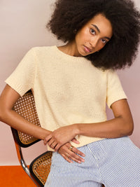 Buttermilk Textured Knit Top