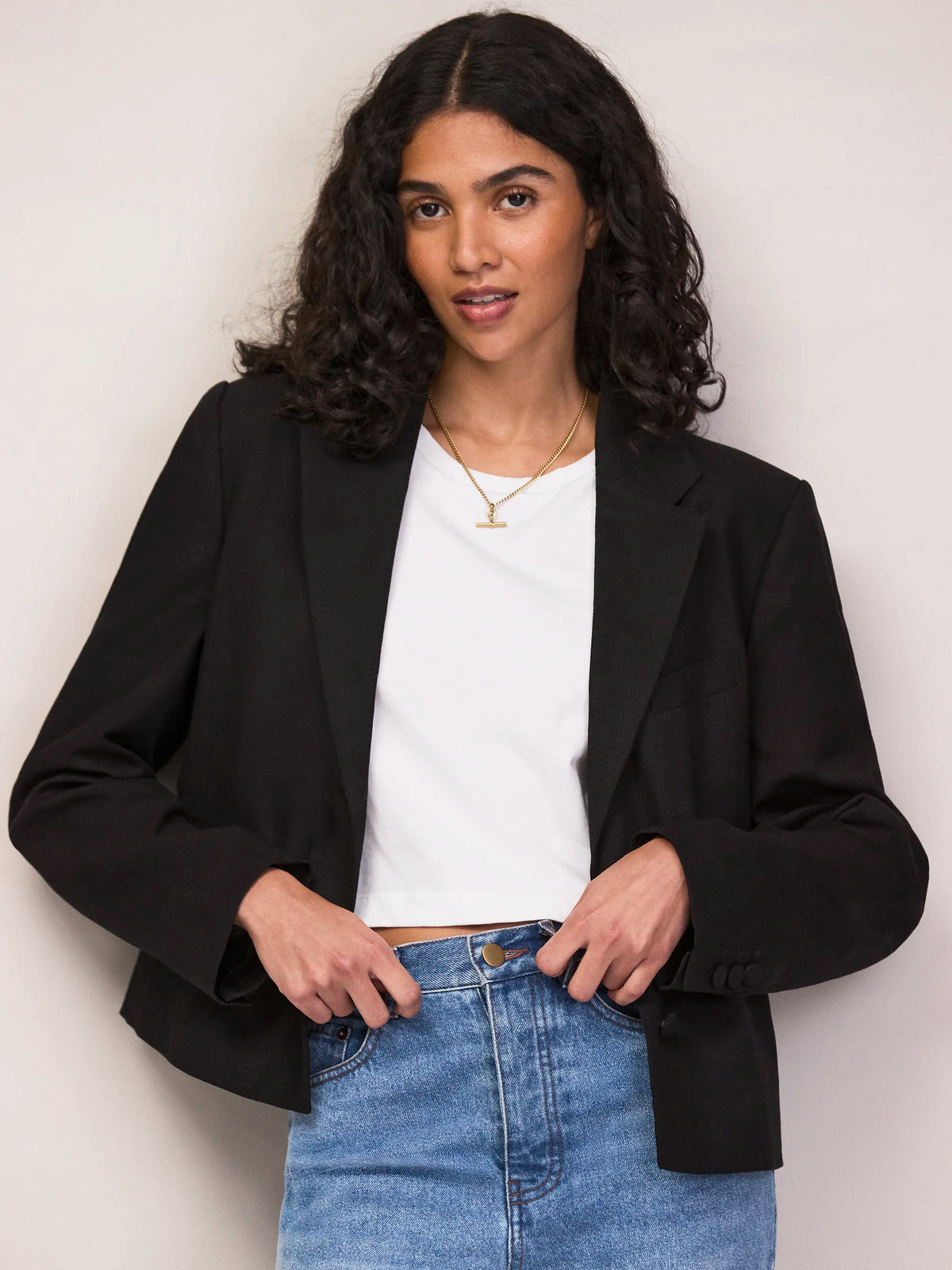 Black Cropped Blazer