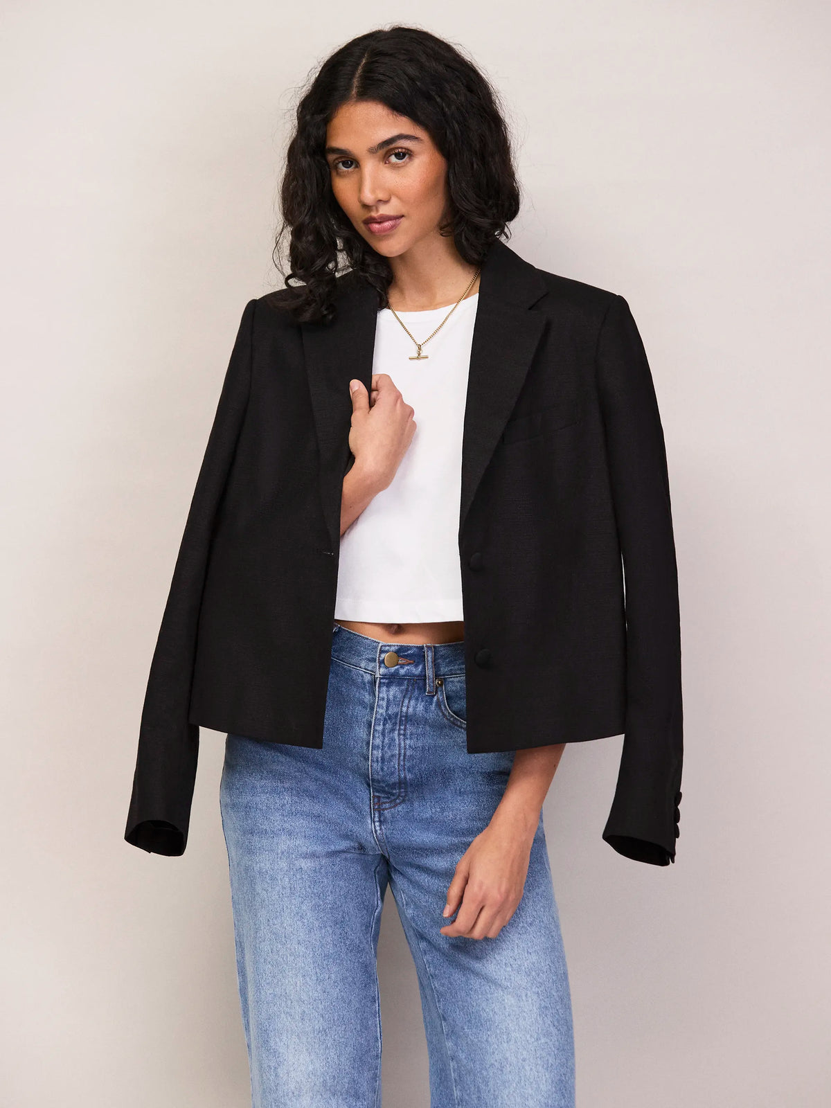 Black Cropped Blazer